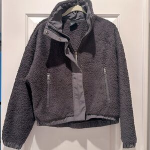 Vuori cozy Sherpa jacket, charcoal grey.  Size S